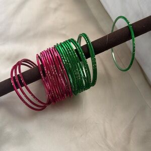 🌸Green and pink Bangles (Bracelets)🌸